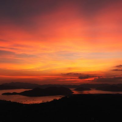 Sunset on top of Mount Tapyas in Coron, Philippines