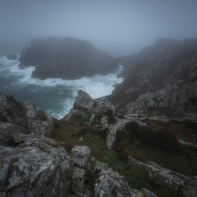 Foggy moment at Pointe de Dinan in Bretagne