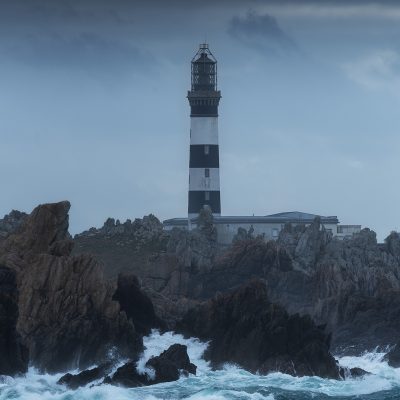 Créach'h lighthouse in Ouessant island on a moody afternoon - Phare du Créac'h